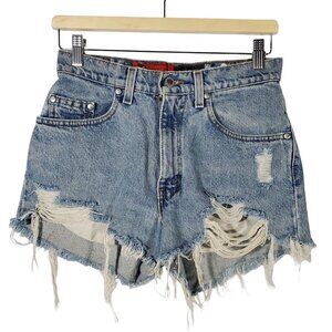 VTG 90s Levis Silvertab Cutoff Shorts Jorts Denim Women's 28 Loose Distressed